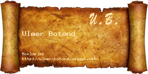 Ulmer Botond névjegykártya